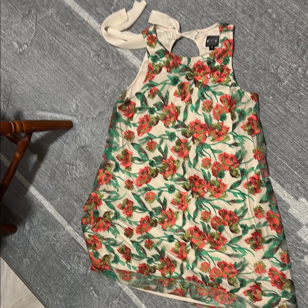 ECI Floral Embroidered Top